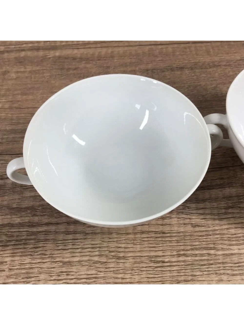 Mosa Select Japan Set of 2 White Porcelain Double-Handled Soup Bowls